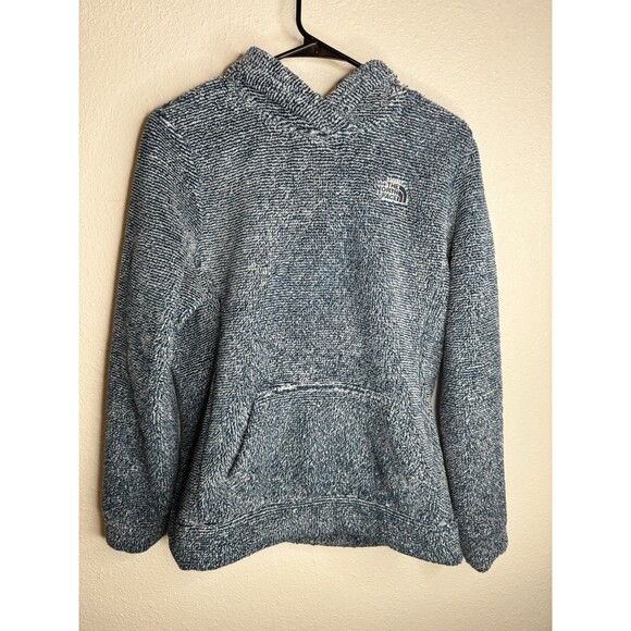 The North Face Women’s M Blue Sherpa Fleece Hoodie Pullover Soft Warm - Picture 2 of 12